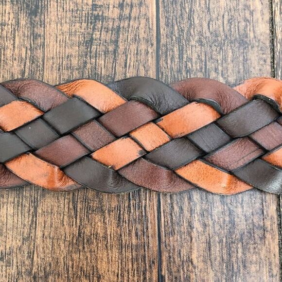 Aeropostale Y2K Woven Leather Belt Rugged Thick Durable Mens Size Medium Brown - Picture 7 of 16